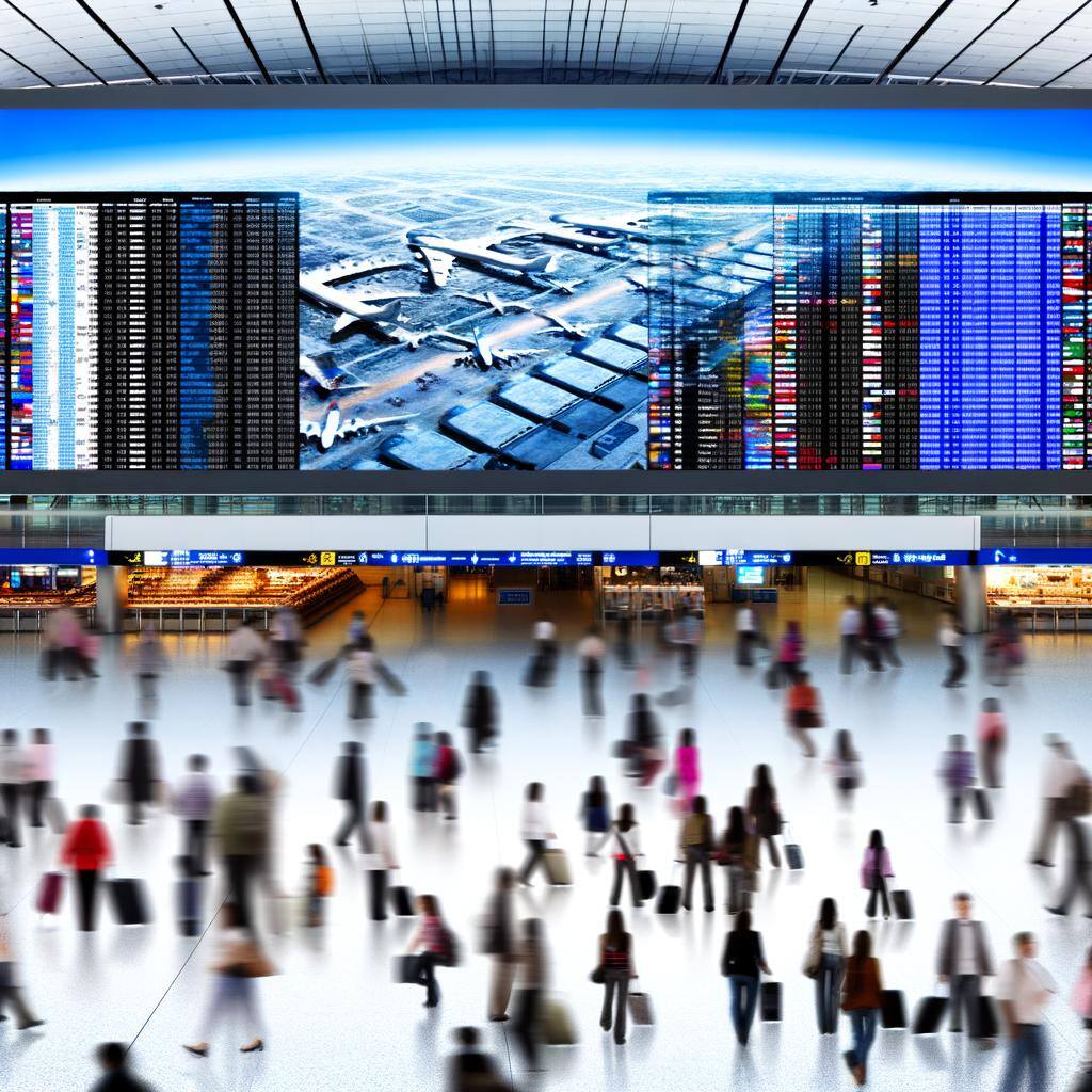 video wall in airport