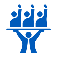 Icon representing student empowerment through collaborative learning.
