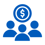 Finance Teams Blue Icon