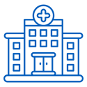 Hospitals and Health Systems - Healthcare Blue Icon