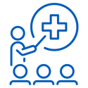 Medical Education and Training Centers - Healthcare Blue Icon