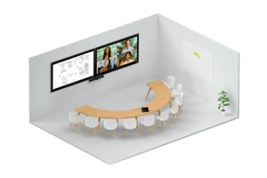 PanaCast 50 Room System 3D Meeting Room Medium Room Two Screens Zoom