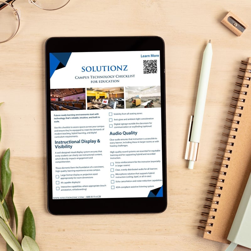 Education Free Resource AV Checklist IT Integration Campus Technology