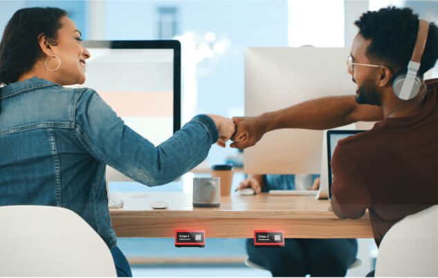 two people fistbumping